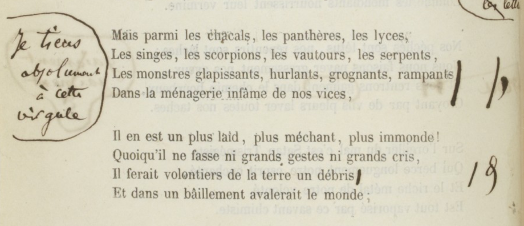 Correction de Baudelaire : «Je tiens absolument à cette virgule»