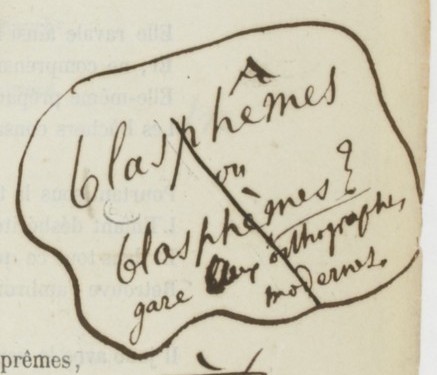 hésitation graphique de Baudelaire : blasphême ou blasphème