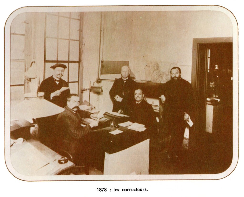 Les correcteurs de l'imprimerie Berger-Levrault, à Nancy, en 1878