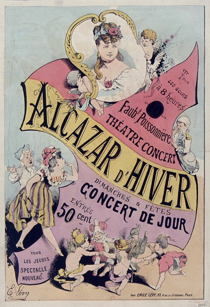 affiche de l'Alcazar d'hiver, Paris, 1875