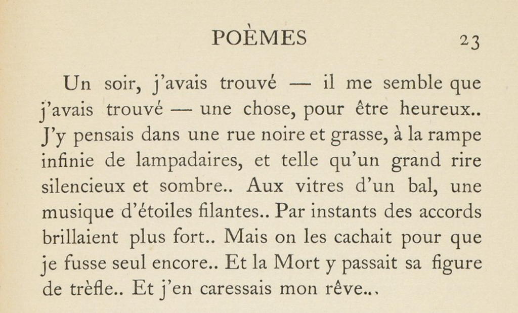 "Poèmes" de Léon-Paul Fargue, éd. de la NRF, 1912, p. 23