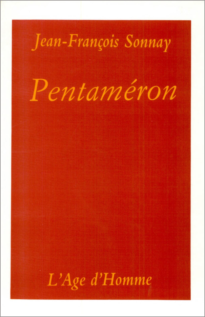 Couverture de "Pentaméron", de Jean-François Sonnay, L'Âge d'homme, 1993