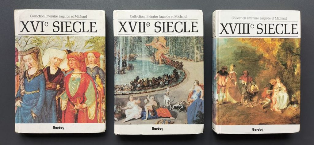 couvertures des Lagarde et Michard des XVIe, XVIIe et XVIIIe siècles