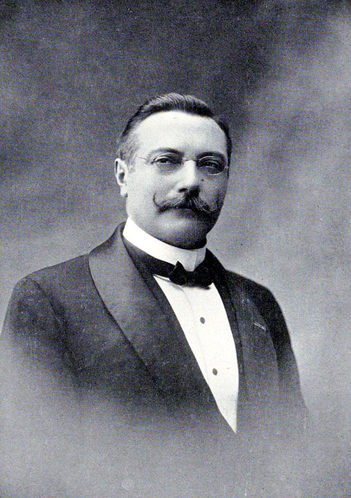 Gabriel Delmas, président de l'Union syndicale des maîtres imprimeurs de France, promoteur du concours portant son nom (photo Jean Malvaux), en frontispice de "L'Imprimeur, chef d'industrie et commerçant", Nancy, Berger-Levrault, 1909.