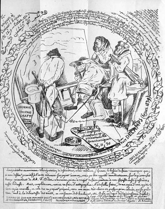 Frontispice du pamphlet "L'Œil typographique" (1839), de Nicolas Cirier