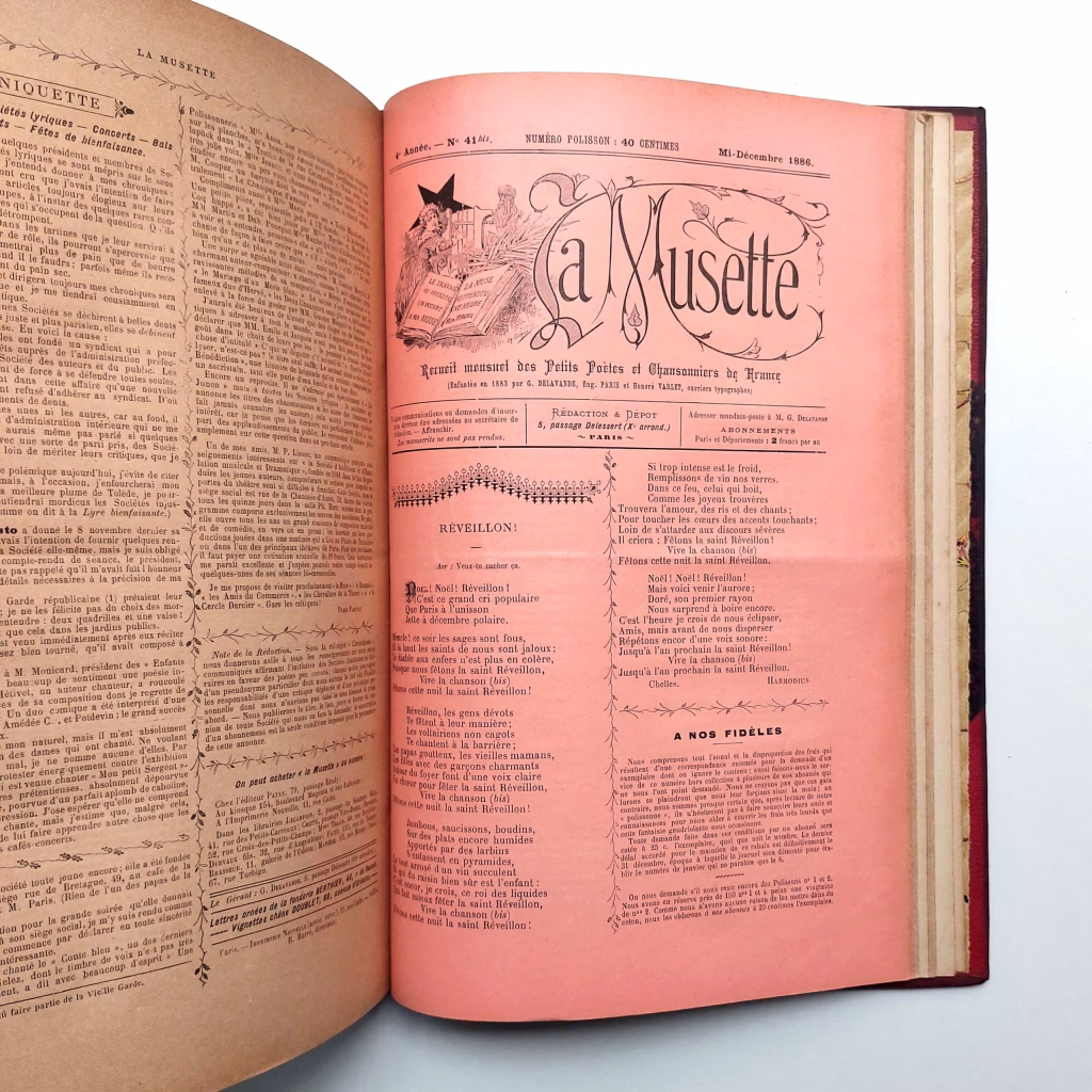 Numéro hors série de la revue "La Musette", tiré sur papier rose, "La Musette polissonne". Photo : Librairie Pierre Castagné.